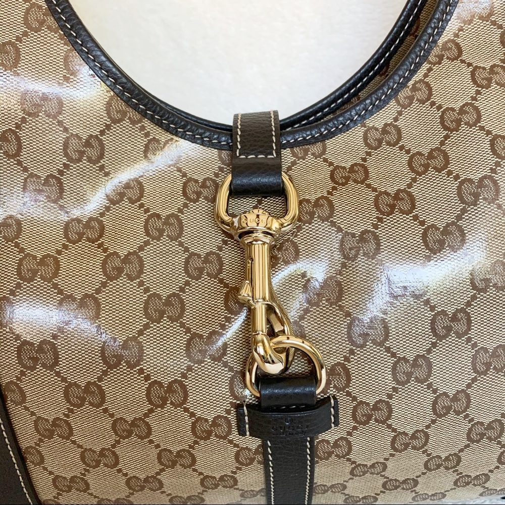 NWT Authentic Gucci Crystal GG Leather Borsa Hobo - Picture 2 of 8